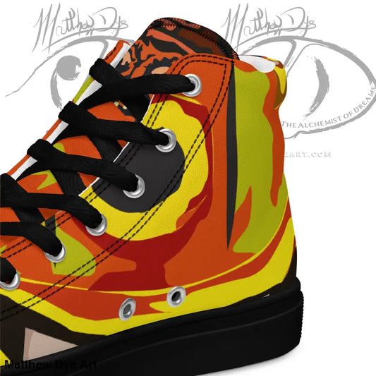 High-top sneaker with flame design from Whimsical Pumpkin Witch Women’s collection
