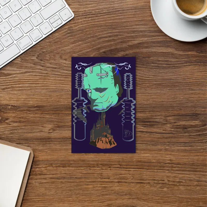 Frankenstein’s monster art print on high-quality matte paper with elegant strokes