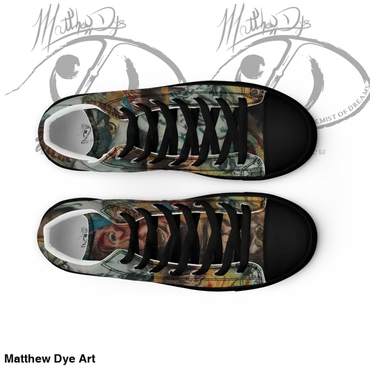 High-top sneakers with black toe cap and camo pattern for Women’s Zombie Tribute shoes