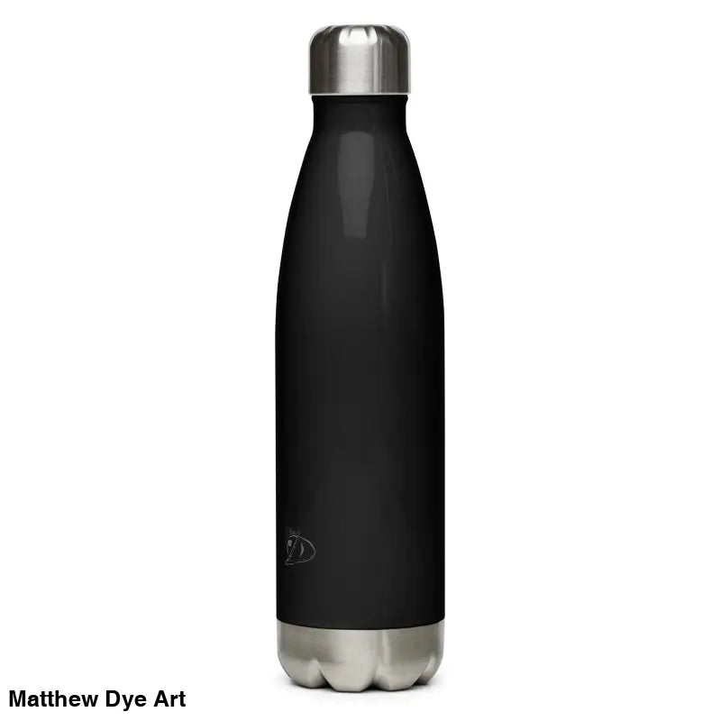 Matte Black Stainless Steel Retro Franky Water Bottle for stylish hydration