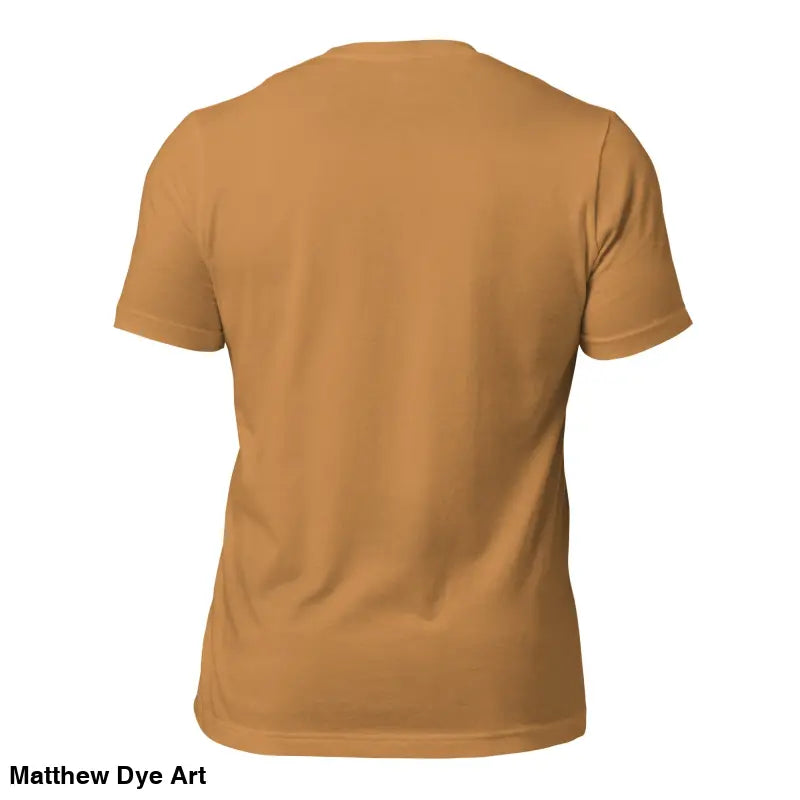 Plain brown t-shirt back view from Sinister Demon Gothic Horror Unisex Tee collection