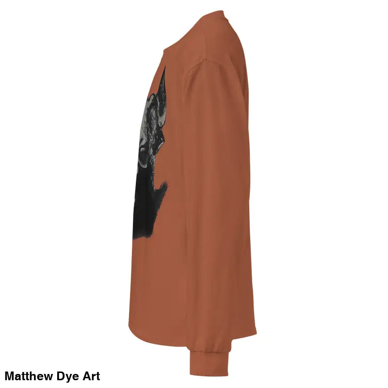 Gothic Heavyweight Long Sleeve Sinister Embrace shirt featuring a striking demon graphic