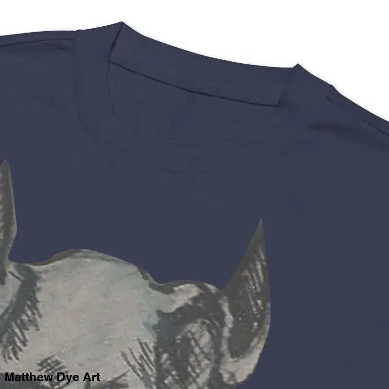 Navy blue Sinister Embrace premium long sleeve t-shirt featuring sketched demon design
