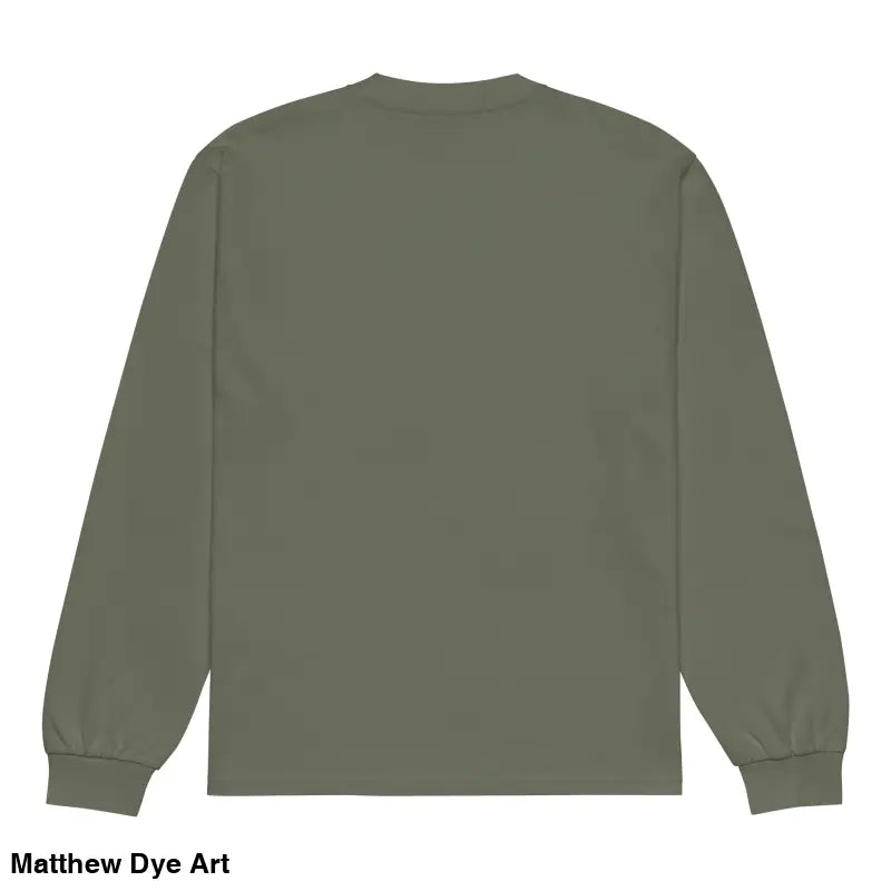 Olive green premium long sleeve shirt from Sinister Embrace collection for gothic fashion