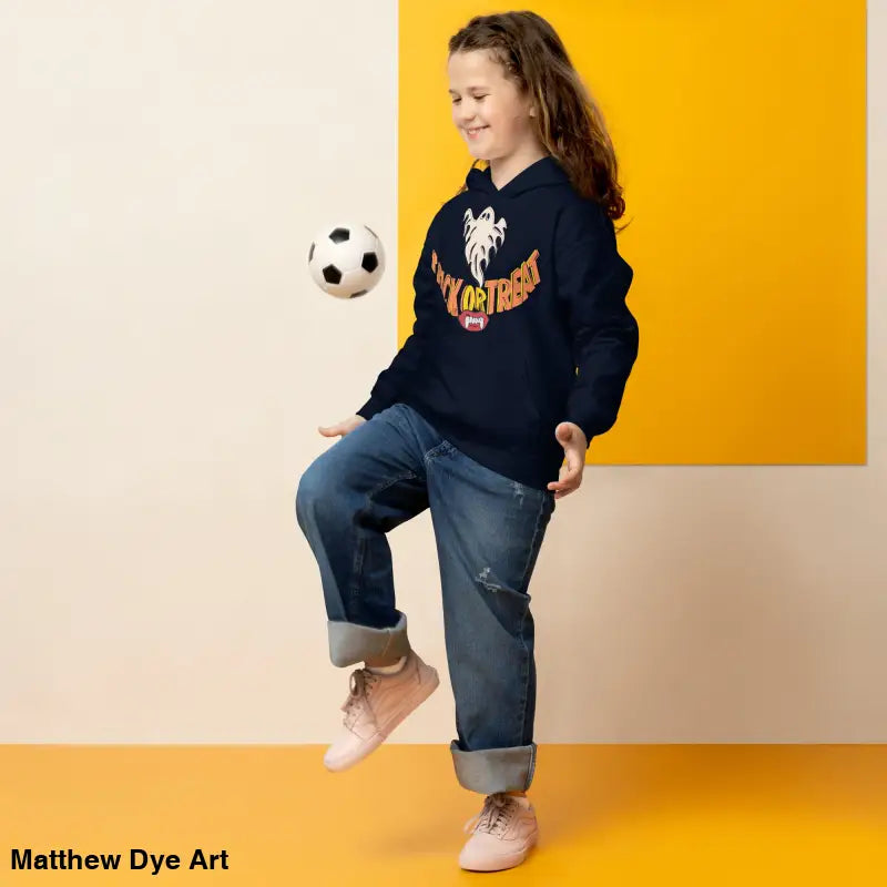 Girl’s Spooktacular Smiles unisex heavy blend hoodie for a stylish child’s Halloween wardrobe