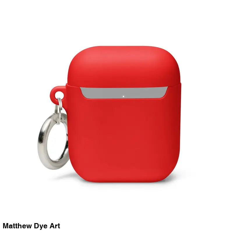Red silicone protective case with a keyring for Scary Cat Halloween AirPods