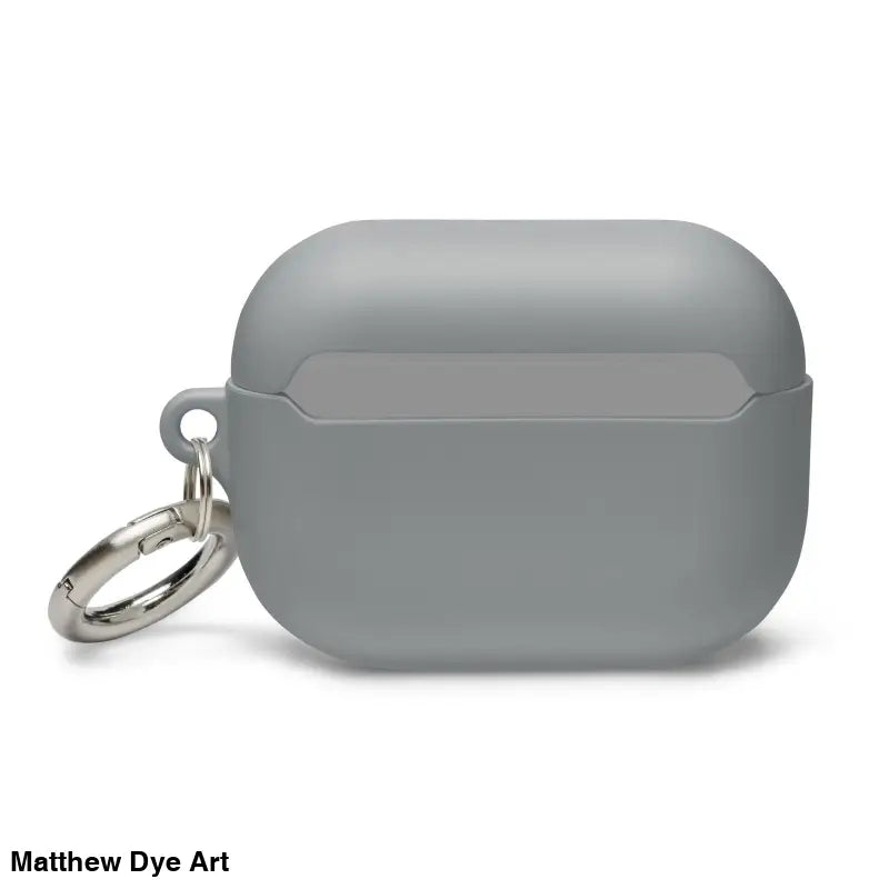 Gray silicone AirPods Pro case with spooky Scary Cat Halloween design and keyring
