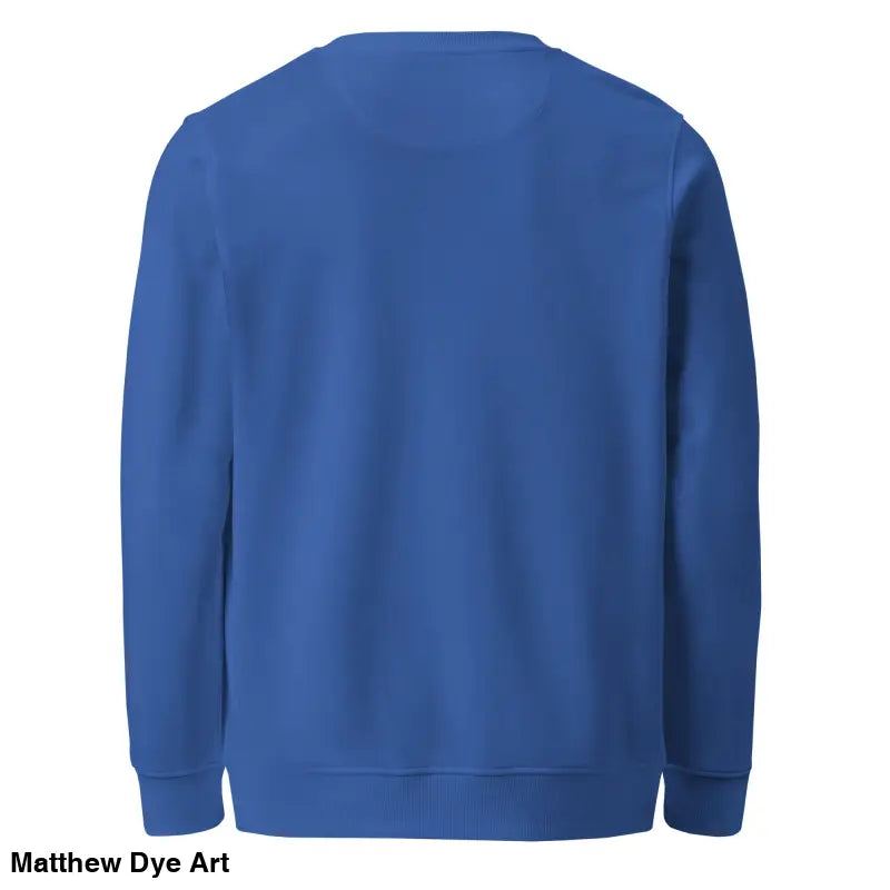 Blue crewneck sweatshirt from the eco-friendly Murder Party collection for horror fans