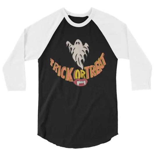 Trick or Treat Smiles Baseball Shirt in a retro Halloween theme for festive attire