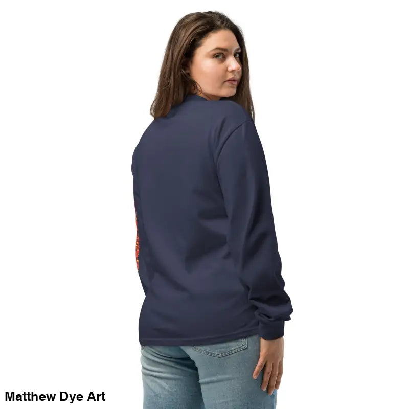 Navy unisex long sleeve shirt for Halloween inspired by Trick r Treat movie elegance