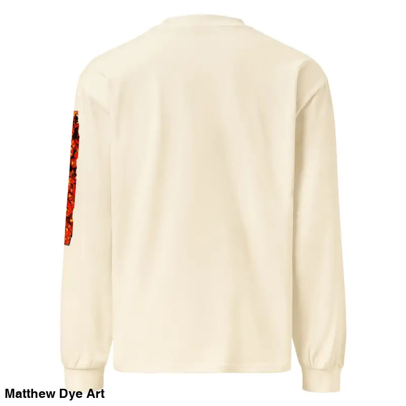 Cream-colored unisex long sleeve shirt for Halloween themed Trick r Treat apparel