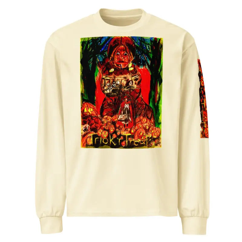 Trick r Treat unisex long sleeve shirt showcasing Halloween elegance and style