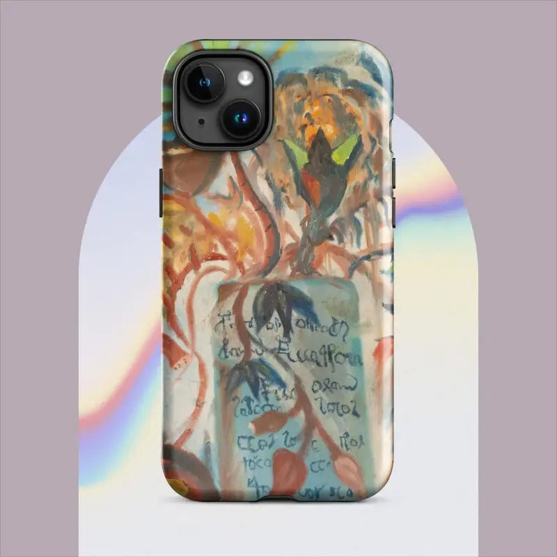 Artistic abstract design phone case for Pro Max iPhone, featuring Voynich Oil Painting
