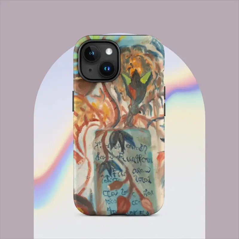 Voynich Oil Painting iPhone Pro Max Case featuring swirling orange and blue patterns