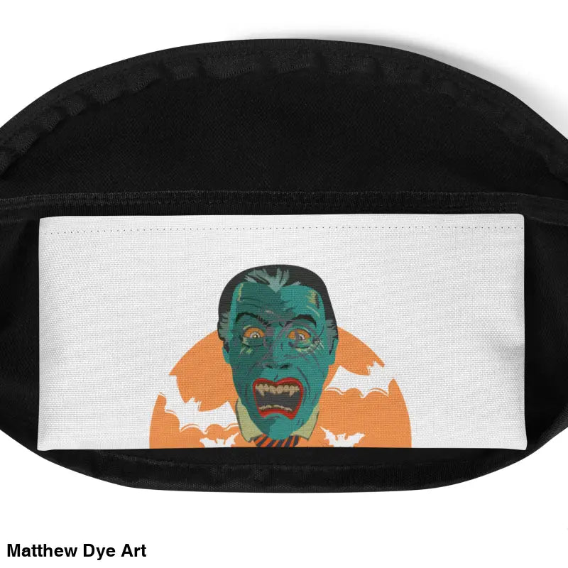 Black Vampire Fanny Pack featuring a monster graphic, the quintessential companion for style