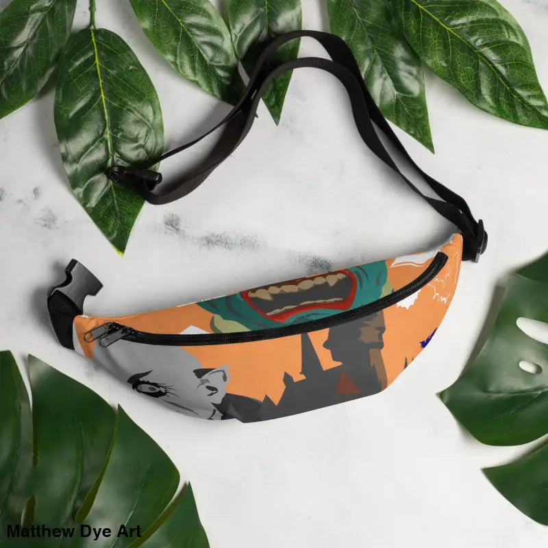 Patterned Vampire Fanny Pack with adjustable strap, ideal for stylish Gothic horror enthusiasts