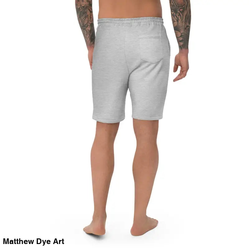 Gray sweat shorts featuring Vintage Black Cat design for stylish men’s fleece shorts