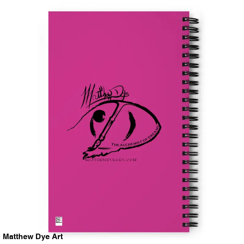 Spiral-bound magenta cat spiral notebook with a delightful flamingo background