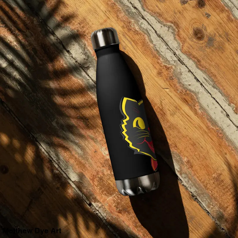 Black Vintage Cat Stainless Steel Water Bottle for daily adventures and hydration needs