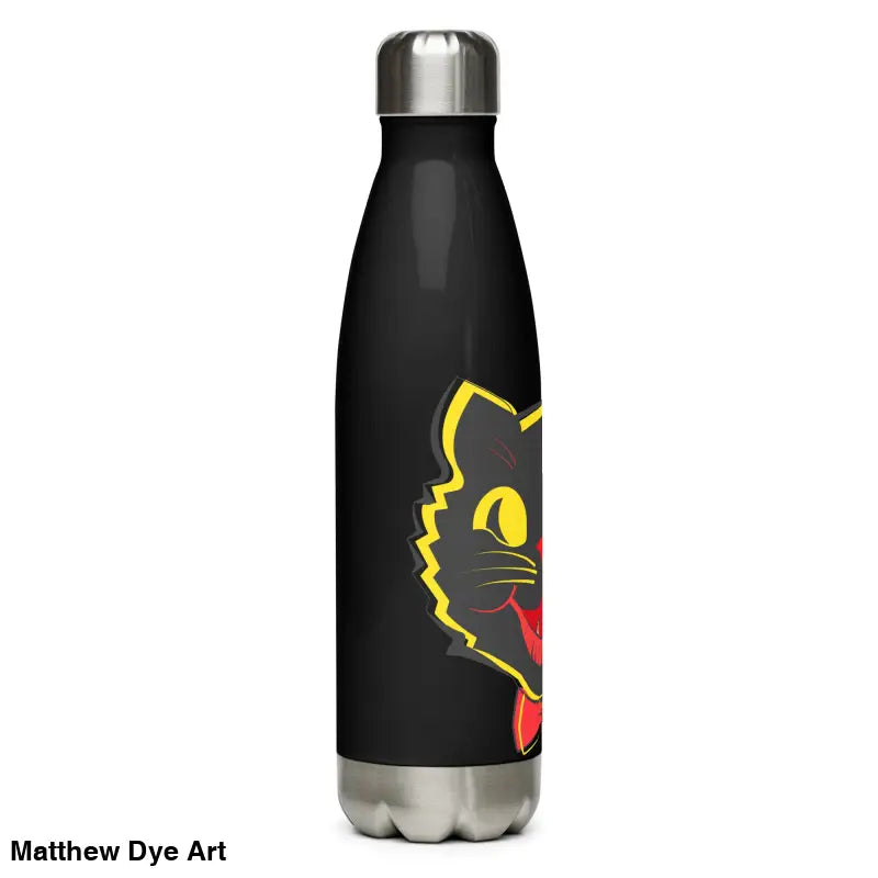 Black Vintage Cat Stainless Steel Water Bottle for daily adventures and hydration