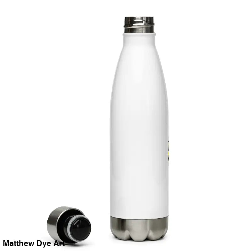 White metal water bottle featuring Vintage Cat design, perfect for daily adventures