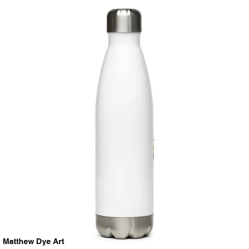 White metal water bottle from Vintage Cat Stainless Steel Water Bottle for daily adventures