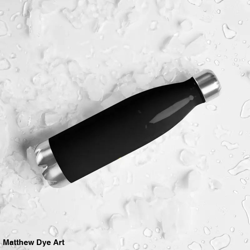 Black insulated vintage cat stainless steel water bottle for daily adventures