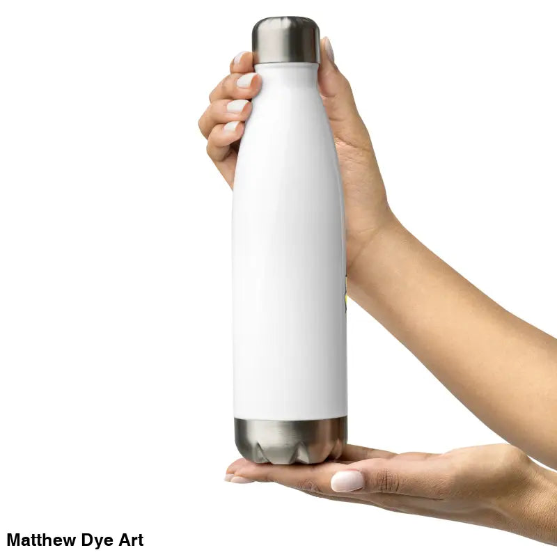 White metal Vintage Cat Stainless Steel Water Bottle for daily adventures and hydration