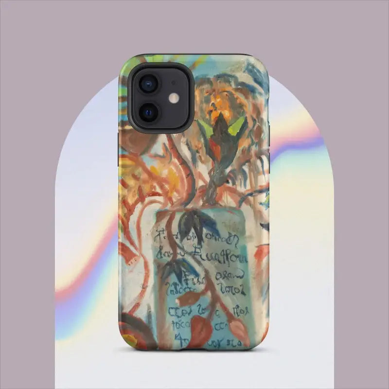 Artistic Voynich Oil Painting Pro Max iPhone Case with Polycarbonate Outer Shell in vibrant colors