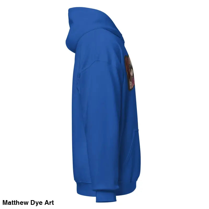 Blue Hooded Sweatshirt in Watcher’s Gaze Horror Hoodie, a twilight embrace cozy essential