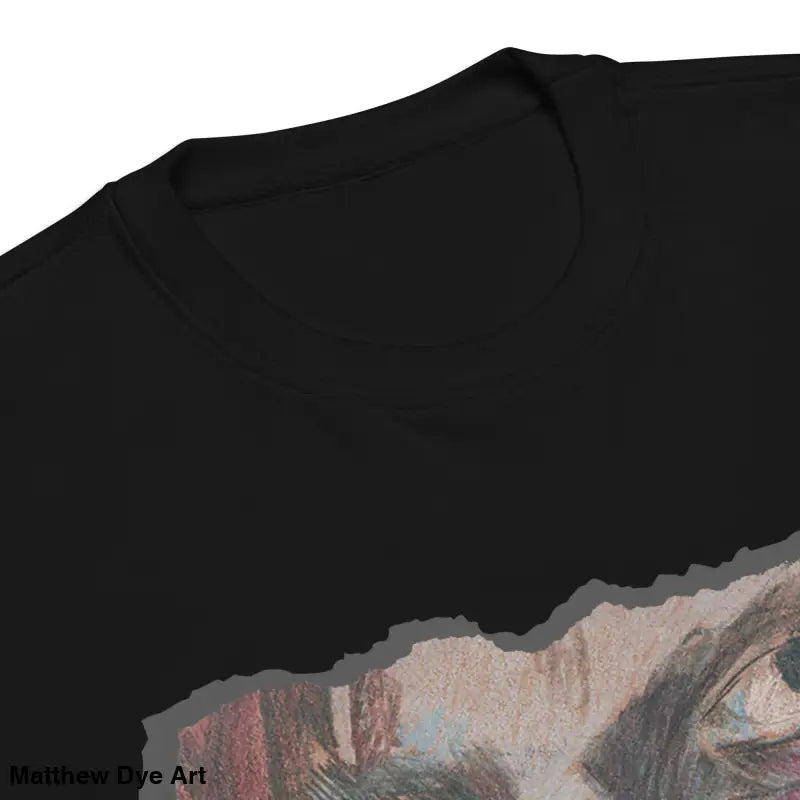 Black t-shirt featuring artwork, a timeless piece enriched with urban elegance