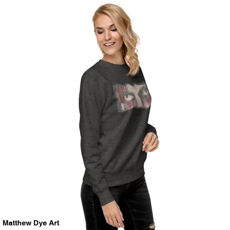 Gray sweatshirt featuring graphic design, a timeless piece enriched with urban elegance