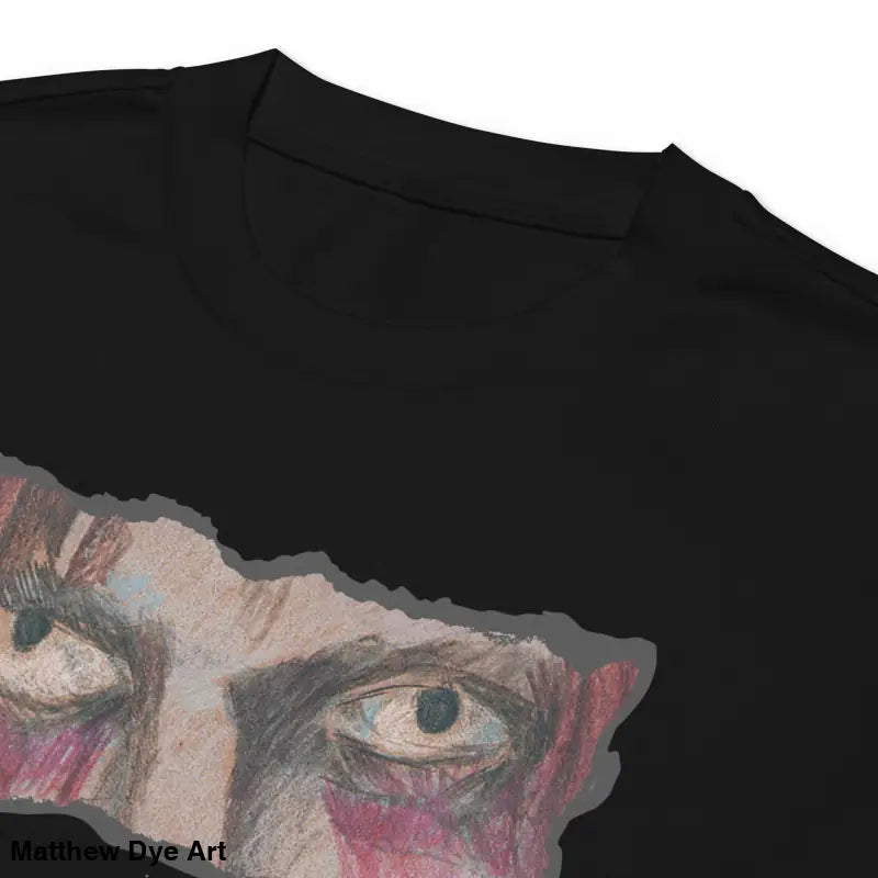 Premium long sleeve shirt featuring a painted face on a black t-shirt design