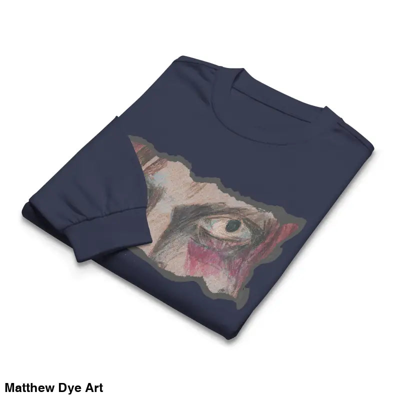 Navy elegant premium long sleeve shirt featuring an eye graphic for bold streetwear style