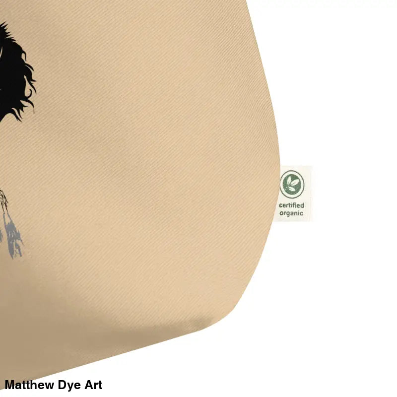 Beige Werewolf Moon Organic Cotton Tote Bag featuring a haunting style design