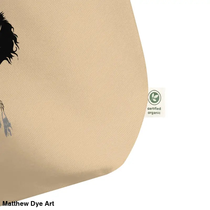 Beige Werewolf Moon Organic Cotton Tote Bag featuring a haunting style design