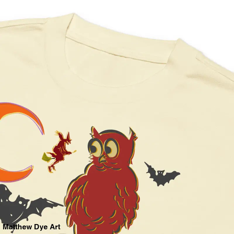 Halloween-themed graphic tee featuring an owl and skull design for the Witching Hour Watcher