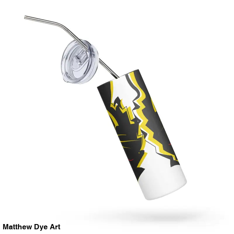 Insulated stainless tumbler with straw featuring Vintage Halloween Cat design