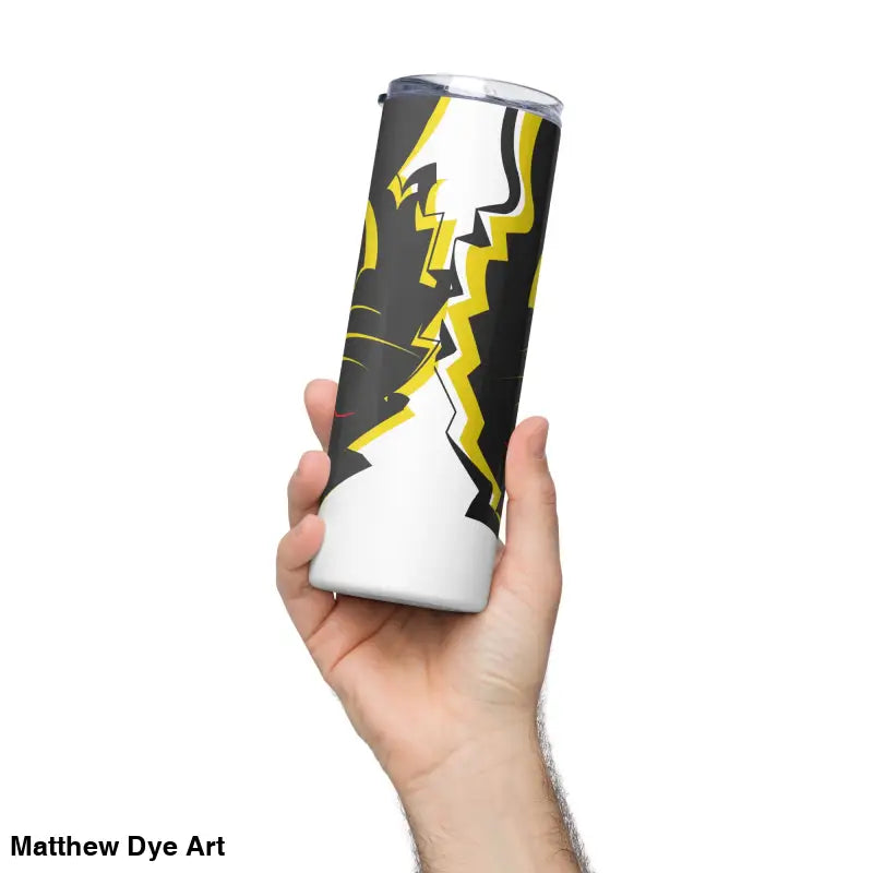 High-grade stainless insulated tumbler featuring vintage Halloween cat and lightning design