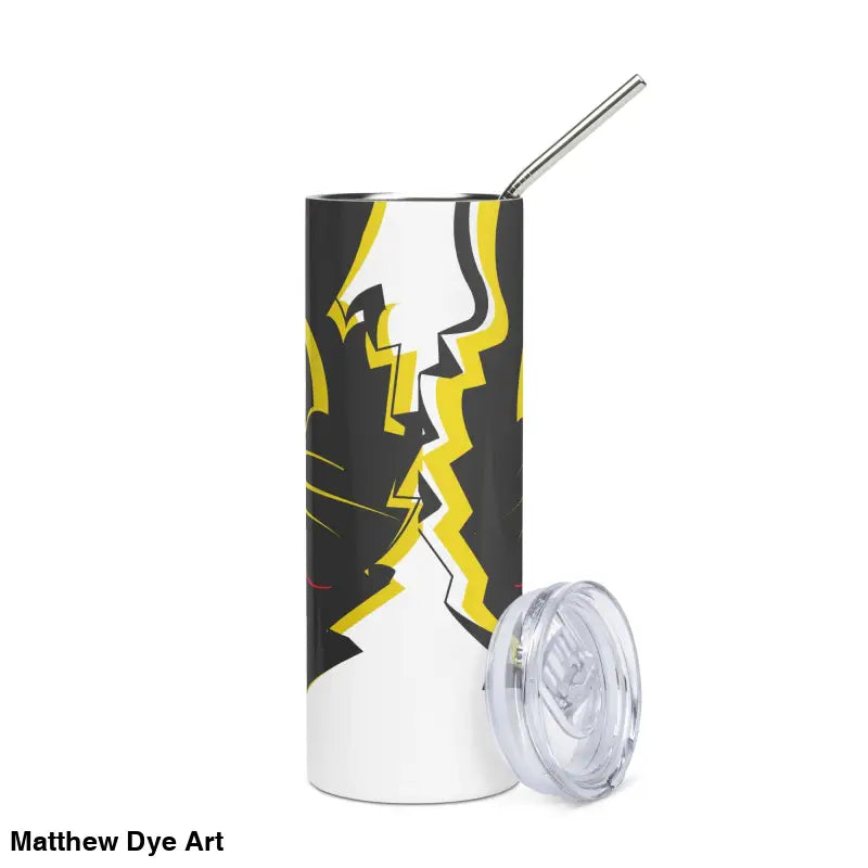 Insulated tumbler with straw and lid in Vintage Halloween Cat design, high-grade stainless steel