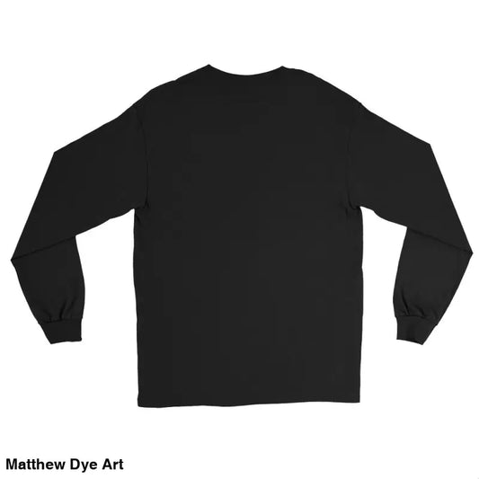 Black long sleeve shirt featuring a vintage cat design for unisex Halloween fashion