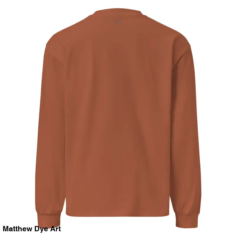 Copper-colored heavyweight long sleeve shirt from Witchy & Warm featuring vintage cat design