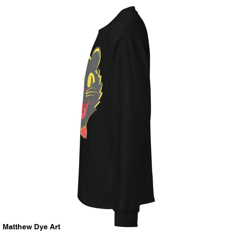 Black heavyweight long sleeve featuring vintage cat graphic from Witchy & Warm collection