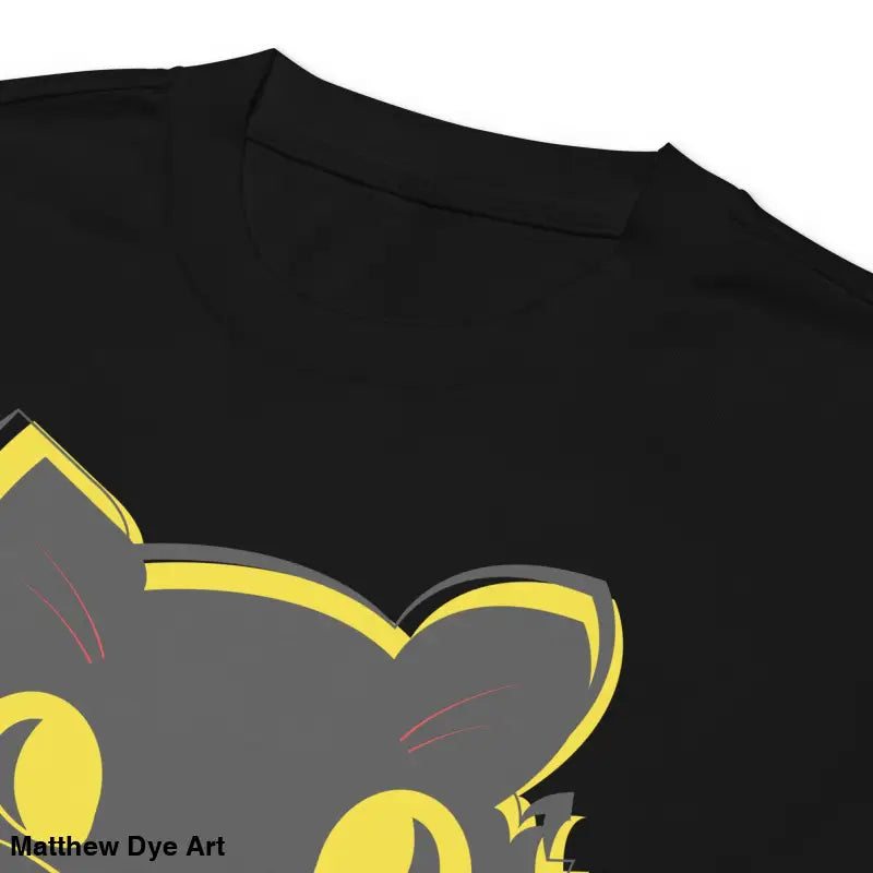 Black t-shirt featuring vintage cat graphic from Premium Heavyweight Long Sleeve collection