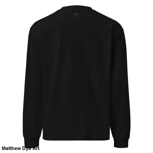 Black heavyweight long sleeve shirt from Witchy & Warm with vintage cat design