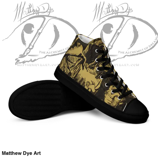 High-top sneaker in camouflage pattern for Whispers of Classic Horror women’s shoes