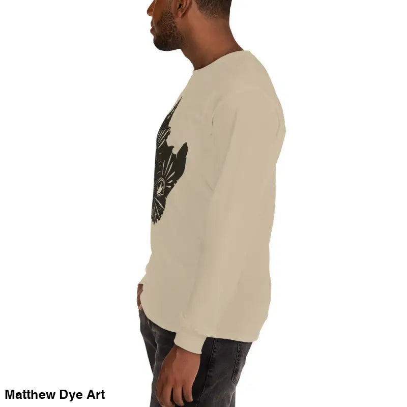 Beige long-sleeved sweatshirt from AH KITTY, perfect for Halloween and spooky occasions