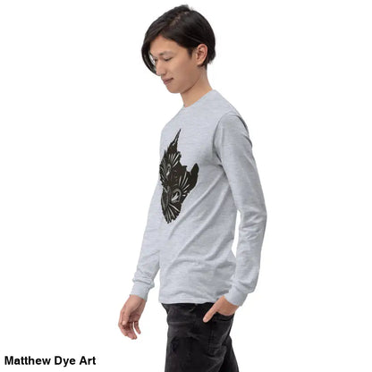 Long sleeve shirt featuring spooky graphic for Halloween, AH KITTY Feral Nightmare design