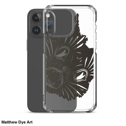 Clear iPhone case featuring a black wolf head design for spooky Halloween vibe
