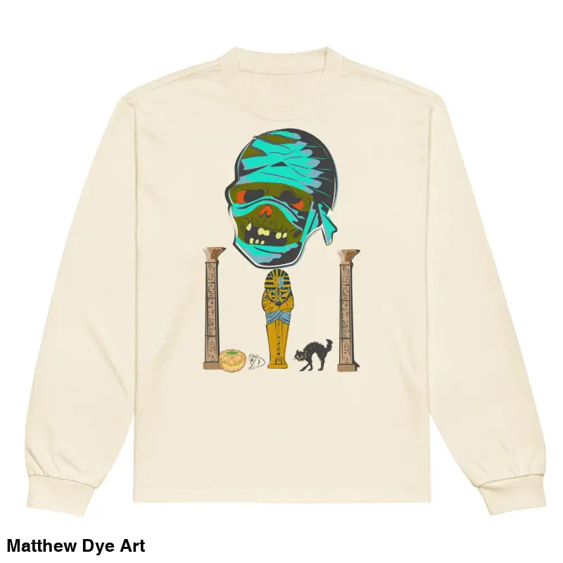 Premium long sleeve shirt featuring mummy mystique graphic in relaxed fit design